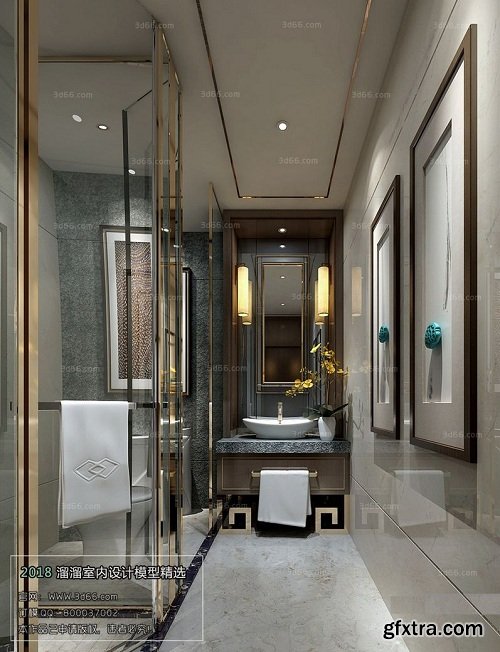 Modern style Bathroom Interior Scene 10