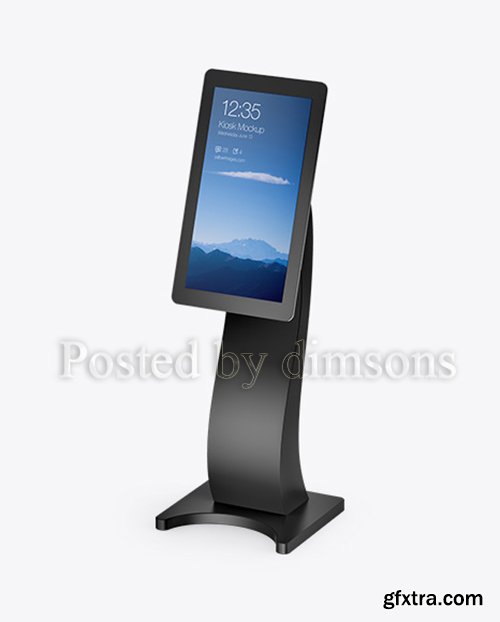 Information Kiosk Mockup - Half Side View 42376