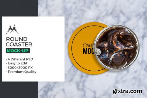 CreativeMarket - Round Coaster Mockup 3580817