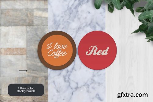 CreativeMarket - Round Coaster Mockup 3580817