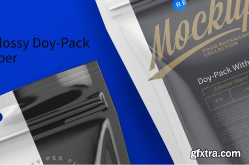 Glossy Doy-Pack with Zipper Poster Mockup