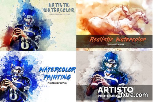 4 in 1 Watercolor Pack Photoshop Actions