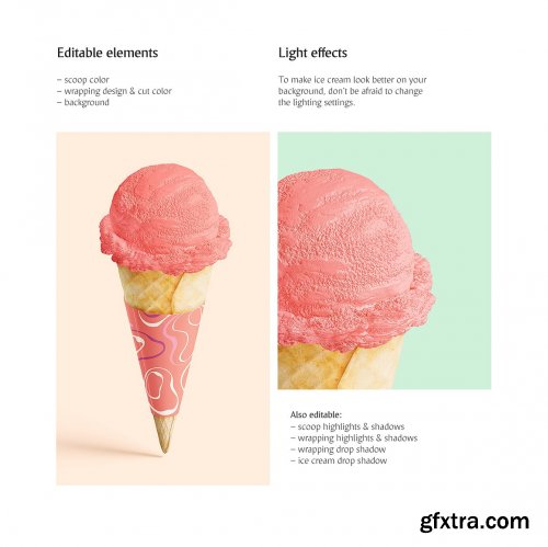 CreativeMarket - Ice Cream Cone Mockup 3656188