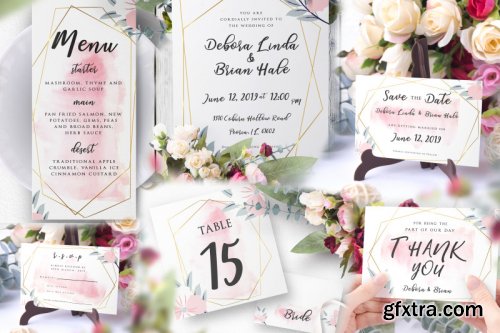 Watercolor Wedding Invitation Set