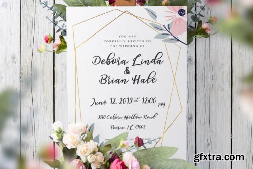 Watercolor Wedding Invitation Set