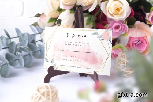 Watercolor Wedding Invitation Set