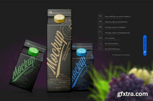 CreativeMarket - Poster Mockup Tetra Pak Black 2358397