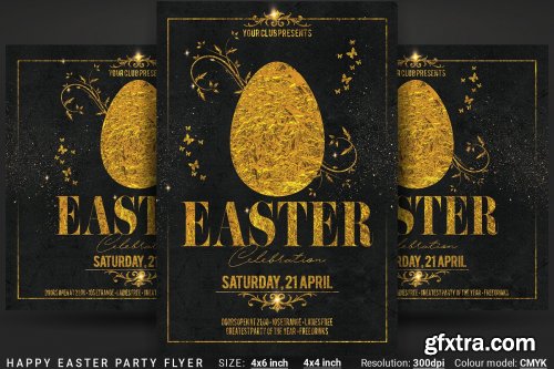 CreativeMarket - Happy Easter Party Flyer 3678455