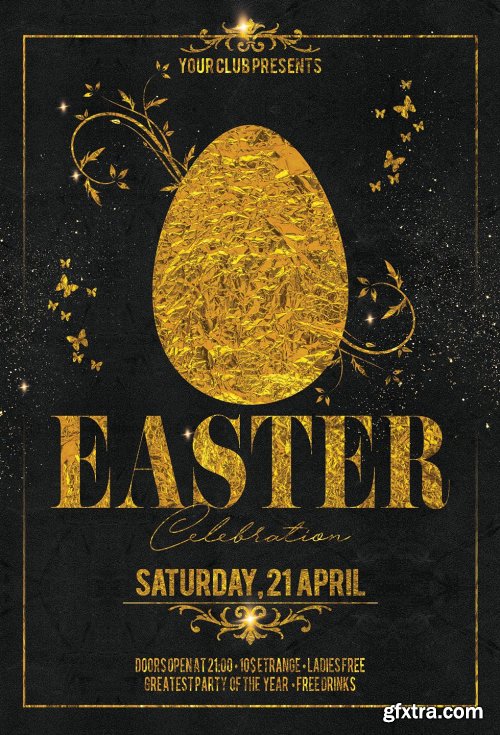 CreativeMarket - Happy Easter Party Flyer 3678455