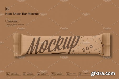 CreativeMarket - Kraft Snack Bar Mockup 3645228