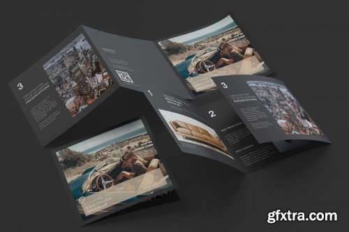 CreativeMarket - Square Trifold Brochure Mockup 06 3414343