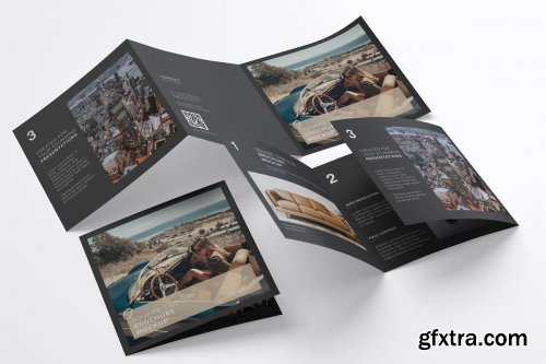 CreativeMarket - Square Trifold Brochure Mockup 06 3414343