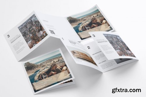 CreativeMarket - Square Trifold Brochure Mockup 06 3414343