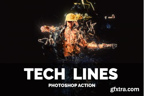 Tech Lines Photoshop Action