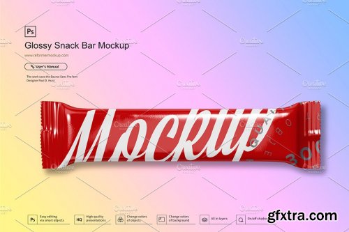 CreativeMarket - Glossy Snack Bar Mockup 3646485