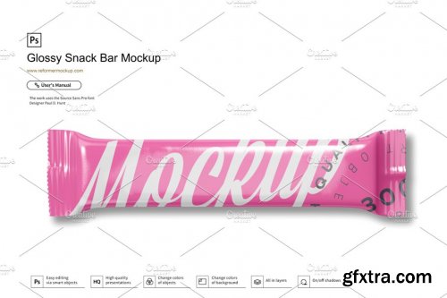 CreativeMarket - Glossy Snack Bar Mockup 3646485