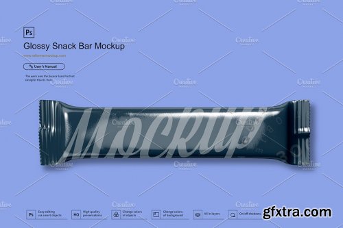 CreativeMarket - Glossy Snack Bar Mockup 3646485