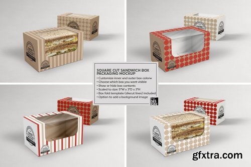 CreativeMarket - VOL.15 Food Box Packaging Mockups 3692998