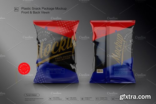 CreativeMarket - Plastic Snack Package Mockup F&B 3680226