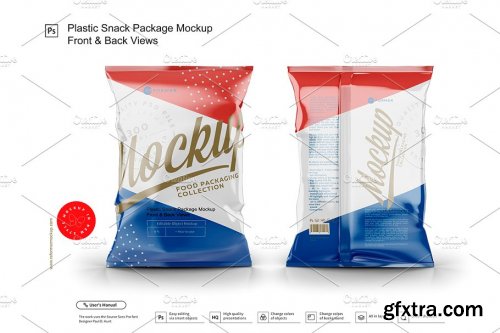 CreativeMarket - Plastic Snack Package Mockup F&B 3680226