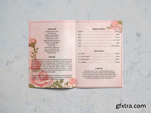  Rosegold funeral program template