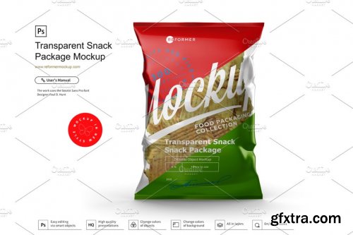 CreativeMarket - Transparent Snack Package Mockup 3672985