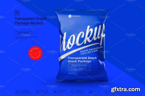 CreativeMarket - Transparent Snack Package Mockup 3672985