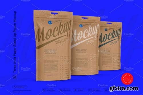 CreativeMarket - Kraft Paper Stand-Up Pouch Mockup 3688245