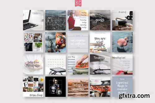 CreativeMarket - Journal Social Media template pack 2588011