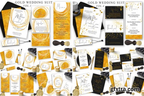 Watercolor Wedding Invitations Suits. GIANT BUNDLE