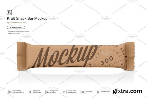 CreativeMarket - Six Snack Bar Mockup Bundle 3651338