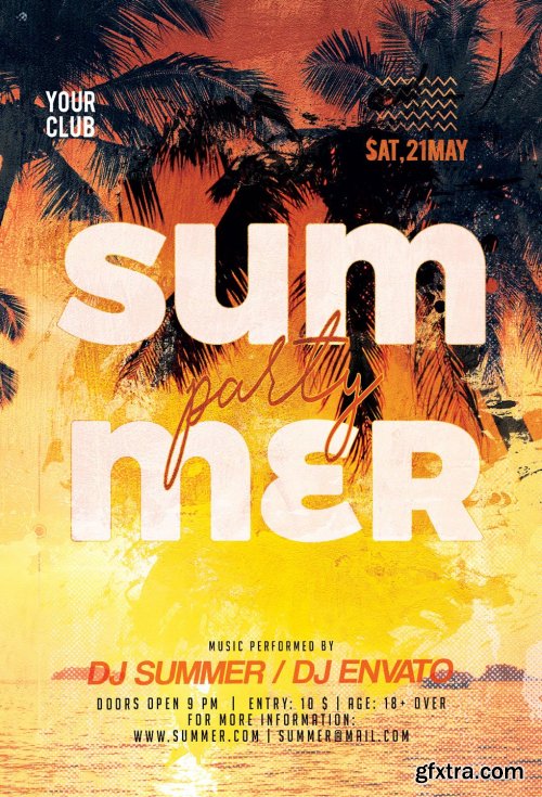 CreativeMarket - Summer Party Flyer 3723173