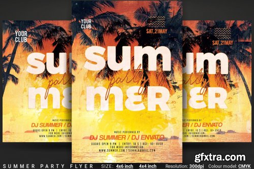 CreativeMarket - Summer Party Flyer 3723173