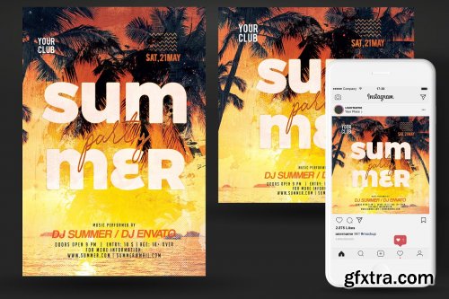 CreativeMarket - Summer Party Flyer 3723173