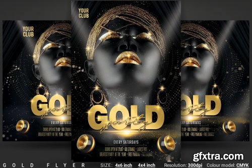 CreativeMarket - Gold Flyer 3725643