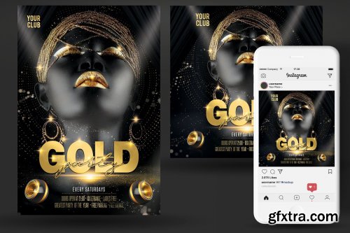 CreativeMarket - Gold Flyer 3725643