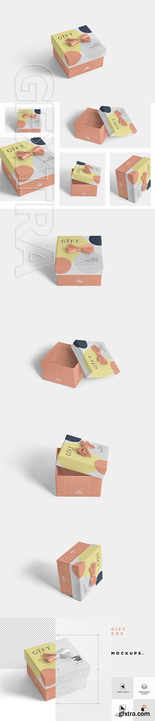 CreativeMarket - Square Gift Box Mockups 3476232