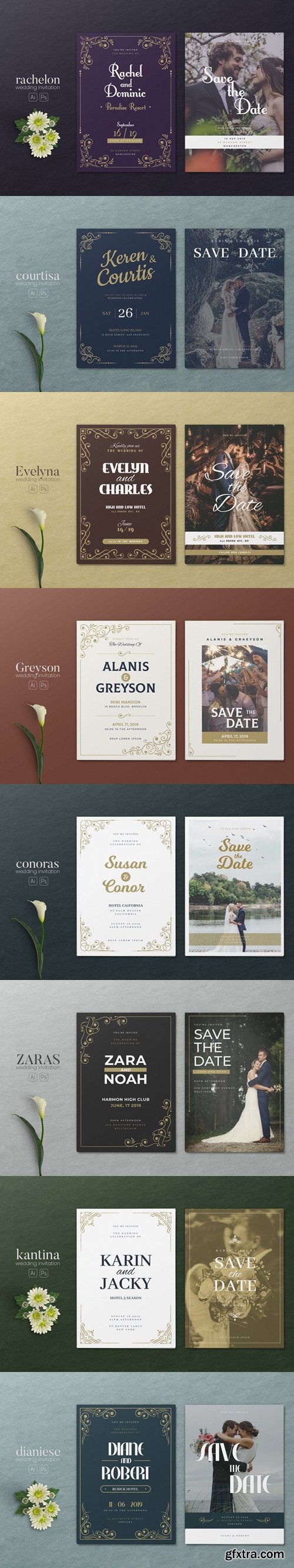 Minimalist Wedding AI and PSD Invitation Bunle