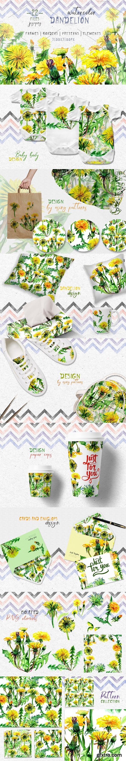 CM - Bright yellow dandelion PNG set 2547081