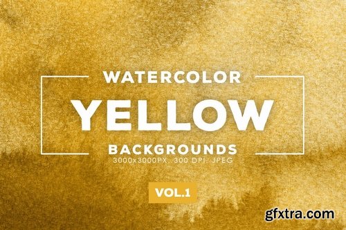 Yellow Watercolor Backgrounds Vol.1