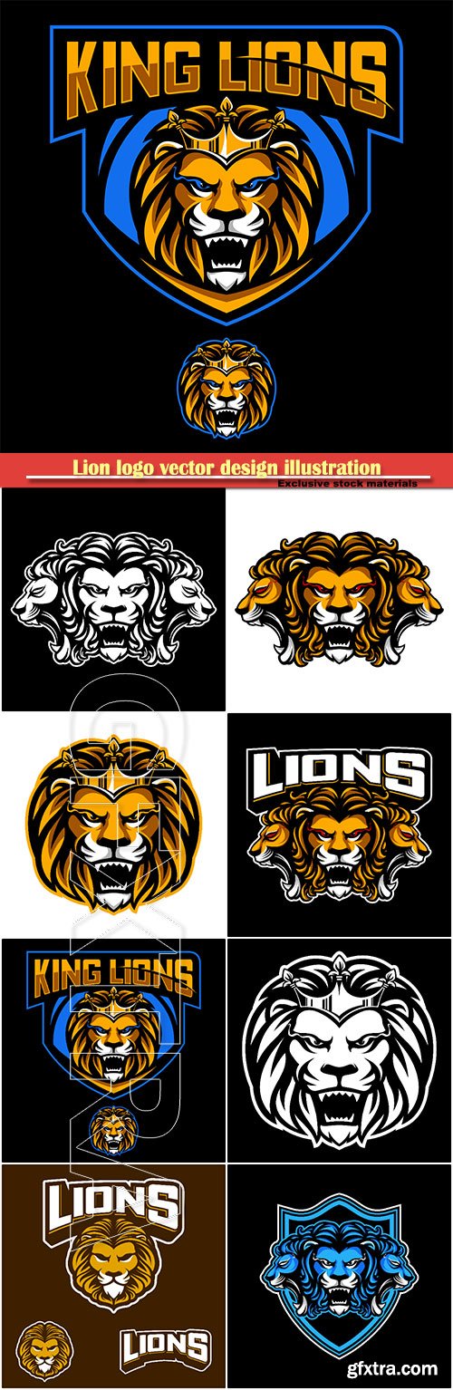 Lion logo vector design illustration