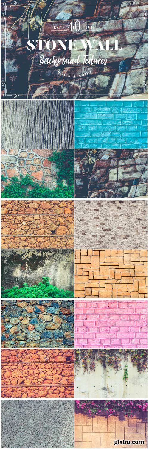 CM - 40 Stone Wall Background Textures 3737569