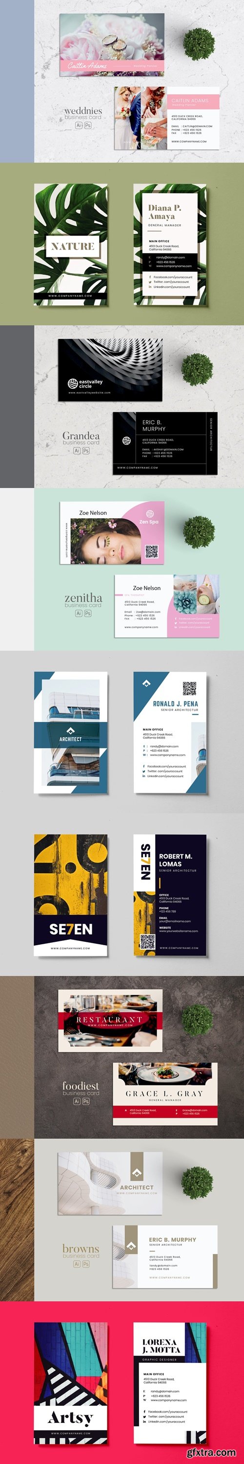 Minimalist Business Card AI and PSD Bundle