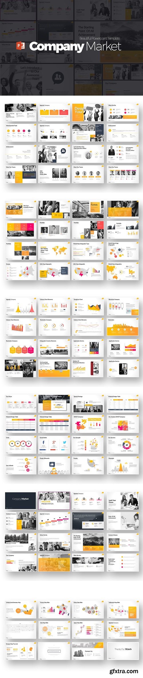 Company Market - Powerpoint, Keynote, Google Slides Templates