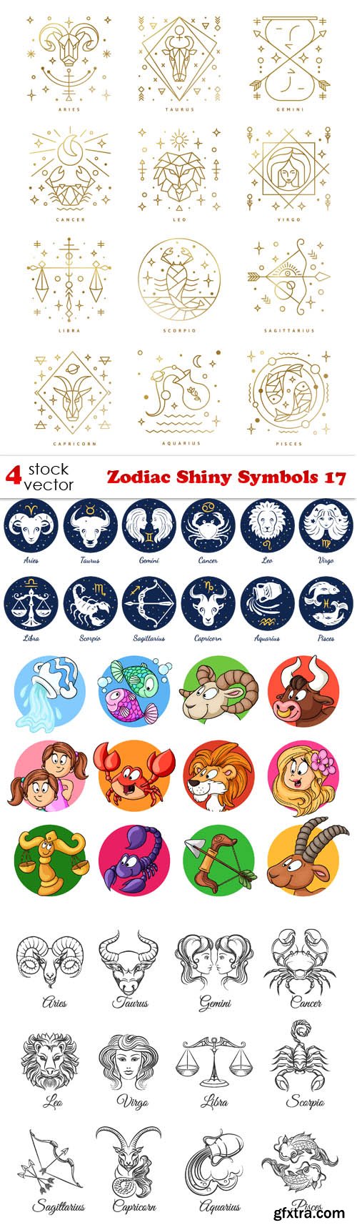 Vectors - Zodiac Shiny Symbols 17