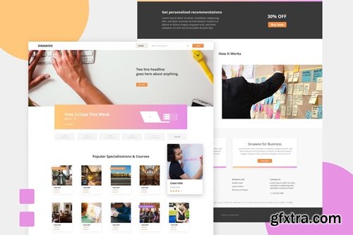 SINAWOO - Online Learning Website XD Template