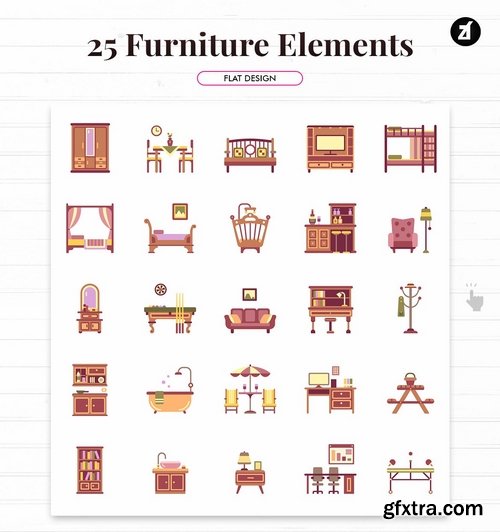 25 Furniture flat elements