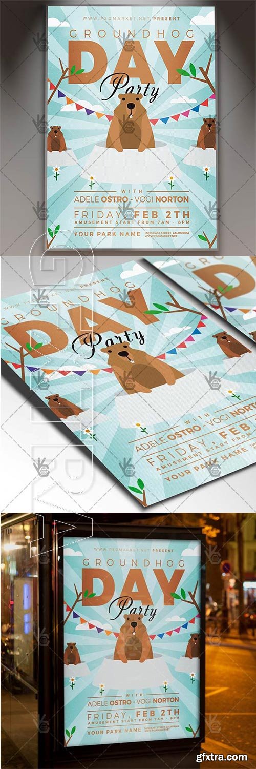 Groundhog Day – Seasonal Flyer PSD Template