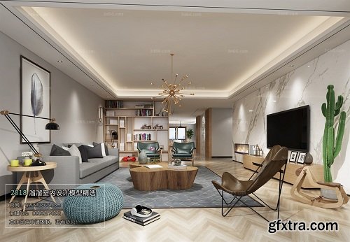 Modern Style Livingroom Interior Scene 05