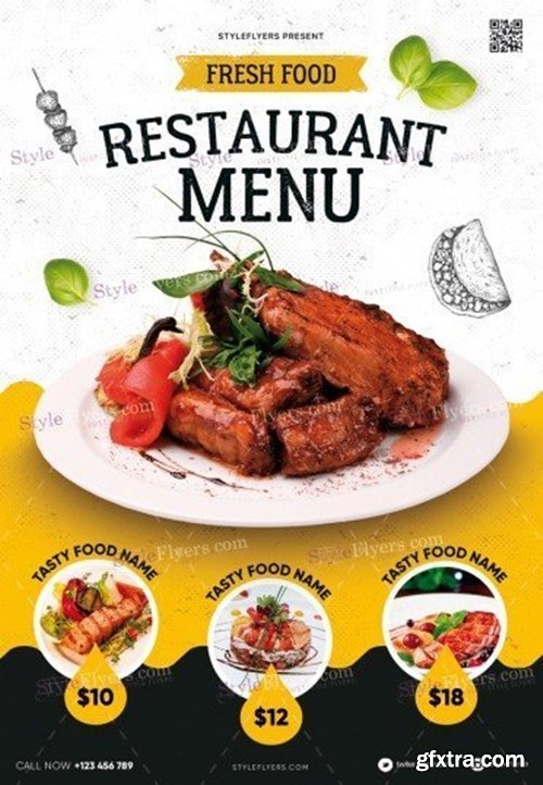 Restaurant Menu PSD Flyer Template